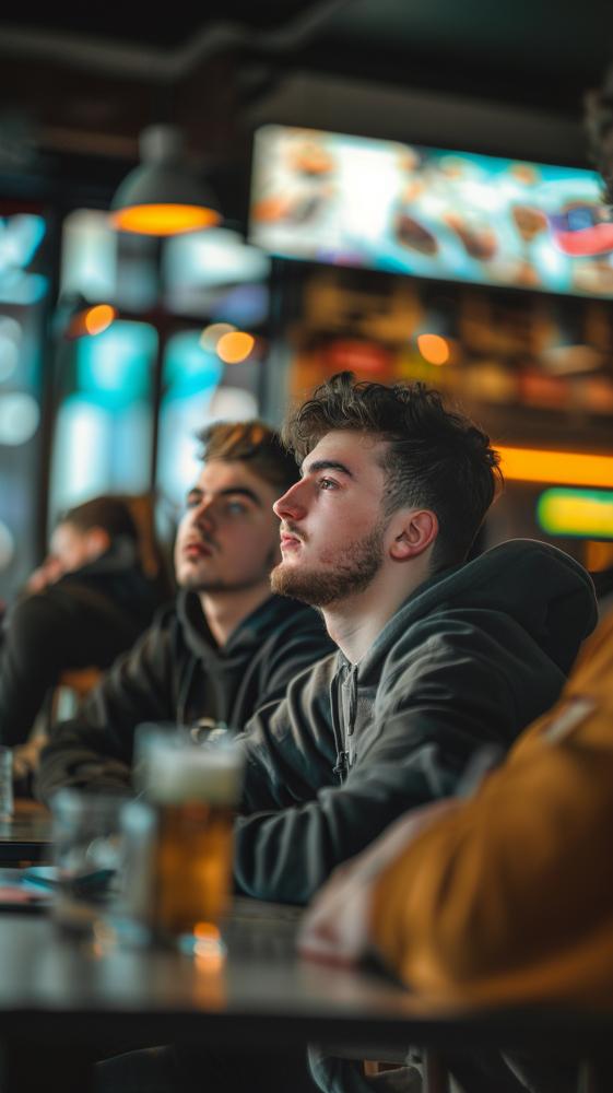 Sports Bar Innenansicht mit Großbildschirmen